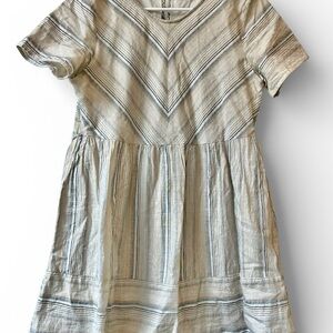 ALTAR'D STATE Neutral Color Stripe Cotton Short Sleeve DRESS Women's Small